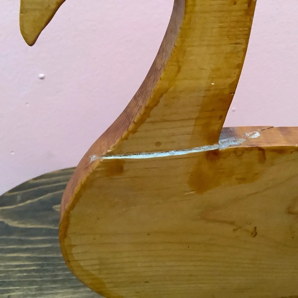 Vintage Pair Of Solid Wood Swan/Duck Wall Shelf Folk Art Decor 18w X 6.75d Read
